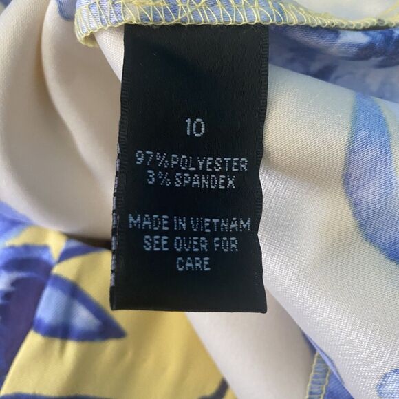 Floral Yellow and Blue Dress - Picture 10 of 11